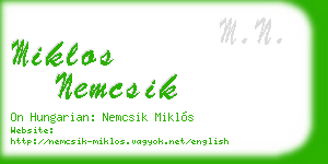 miklos nemcsik business card